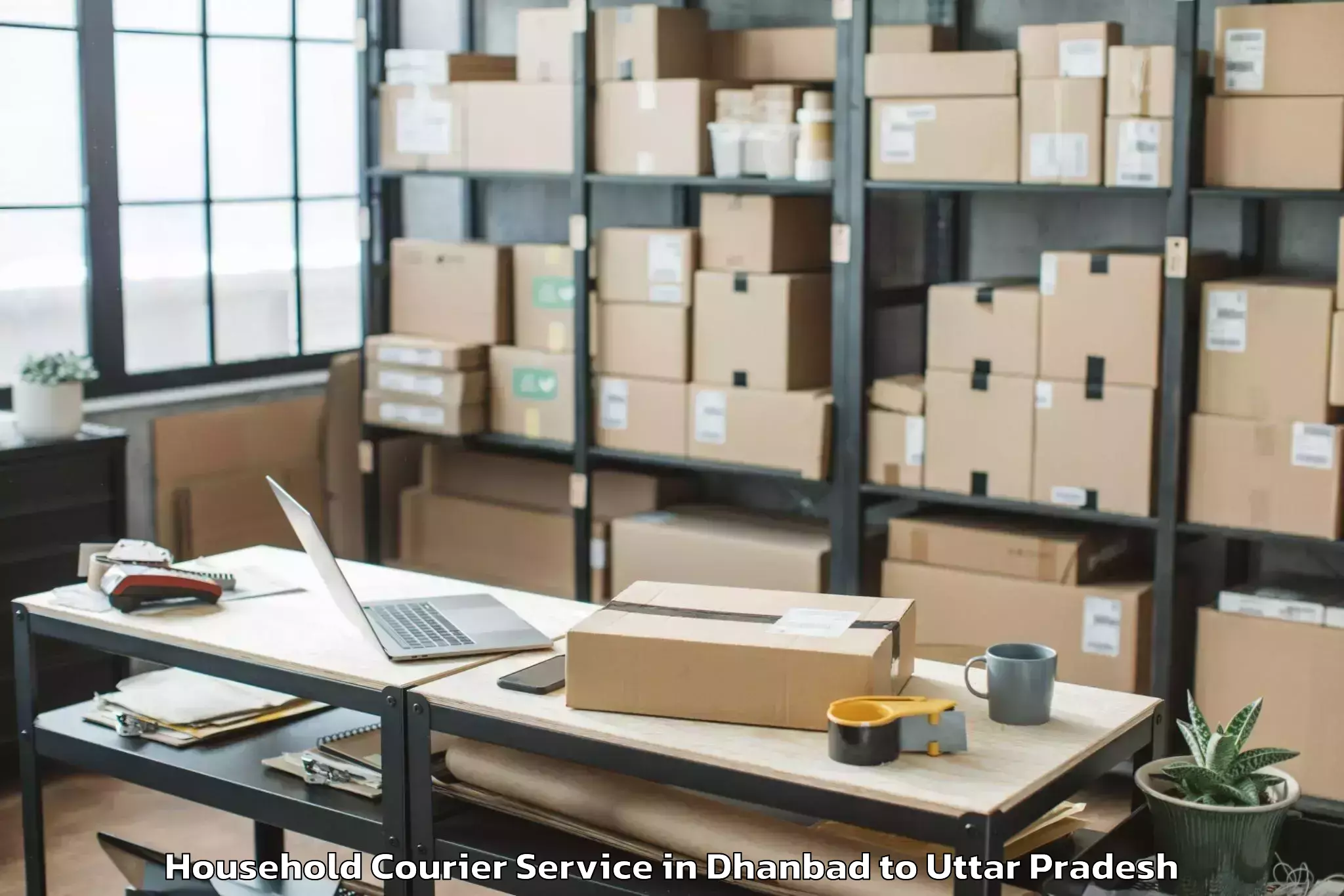 Top Dhanbad to Garhi Pukhta Household Courier Available